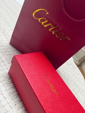 Cartier Gold-Tone Eyewear Temple with Red Case Accent